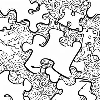 Colorful Autism Puzzle Pieces Coloring Page 9122-7624