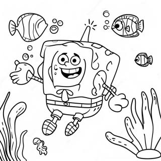 Spongebob Squarepants Underwater Adventure Coloring Page 912-726