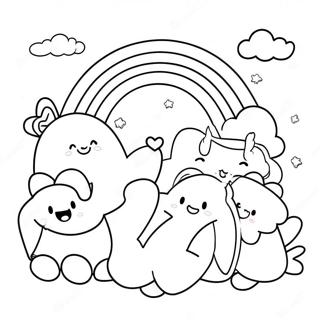 Cheerful Rainbow Friends Yellow Coloring Page 9142-7638