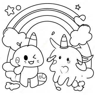 Cheerful Rainbow Friends Yellow Coloring Page 9142-7639