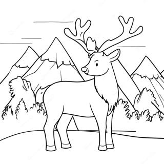 Reindeer Coloring Page 9181-7671