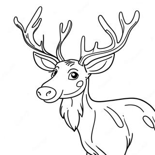 Reindeer Coloring Page 9181-7672