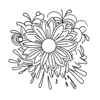 Colorful Fireworks Display Coloring Page 9192-7684