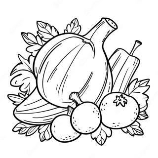 Cornucopia Harvest Coloring Page 9231-7716