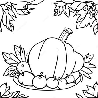 Thanksgiving Cornucopia Coloring Page 9232-7710