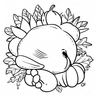 Thanksgiving Cornucopia Coloring Page 9232-7711