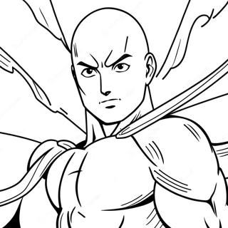 Saitama In Action Coloring Page 9242-7721