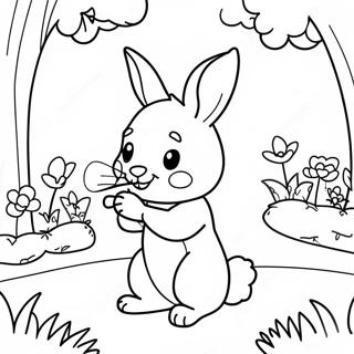 Cute Peter Rabbit In The Garden Coloring Page 9262-7740