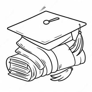 Kindergarten Graduation Cap And Gown Coloring Page 9281-7750