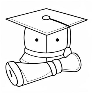 Kindergarten Graduation Cap And Gown Coloring Page 9281-7751