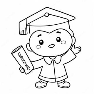 Cute Kindergarten Graduate Holding A Diploma Coloring Page 9282-7756