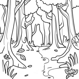 Vibrant Forest Ecosystem Coloring Page 9292-7761