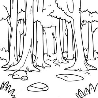 Vibrant Forest Ecosystem Coloring Page 9292-7762