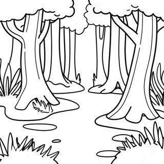 Vibrant Forest Ecosystem Coloring Page 9292-7763