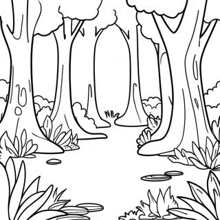 Vibrant Forest Ecosystem Coloring Page 9292-7764