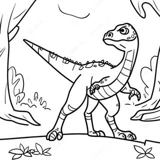 Realistic Velociraptor Hunting Coloring Page 932-749