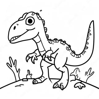 Realistic Velociraptor Hunting Coloring Page 932-750