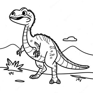 Realistic Velociraptor Hunting Coloring Page 932-751