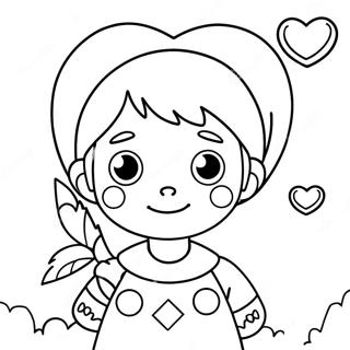 Boy Valentine Coloring Page 9331-7787