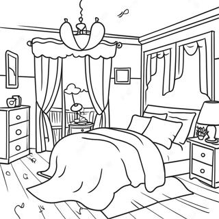 Cozy Bedroom Coloring Page 9342-7793