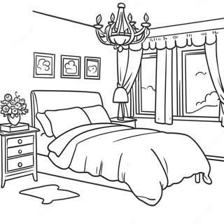 Cozy Bedroom Coloring Page 9342-7794