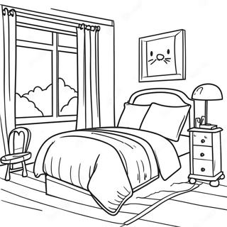 Cozy Bedroom Coloring Page 9342-7795