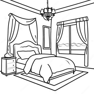 Cozy Bedroom Coloring Page 9342-7796