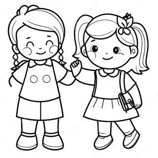 First Day Of School Kindergarten Coloring Page 9351-7798