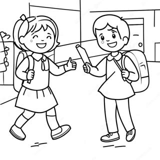 First Day Of School Kindergarten Coloring Page 9351-7799