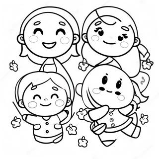 Happy Kindergarten Students Coloring Page 9352-7810