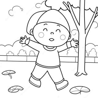 Caillou Playing In The Park Coloring Page 9362-7814