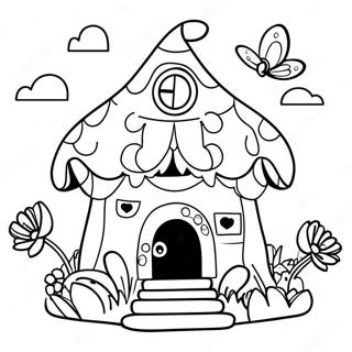 Fairy House Coloring Page 9371-7818