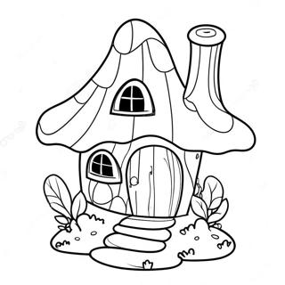 Magical Fairy House Coloring Page 9372-7824