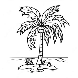 Tropical Palm Tree Coloring Page 9432-7867