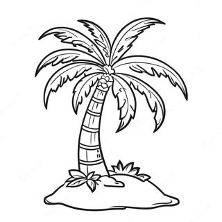 Tropical Palm Tree Coloring Page 9432-7868