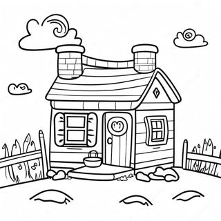 Charming Little House On The Prairie Scene Coloring Page 9462-7895