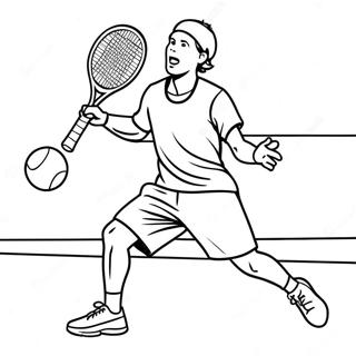 Tennis Player Serving Ball Coloring Page 9481-7902