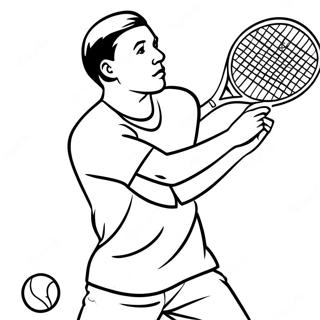 Tennis Player Serving Ball Coloring Page 9481-7903