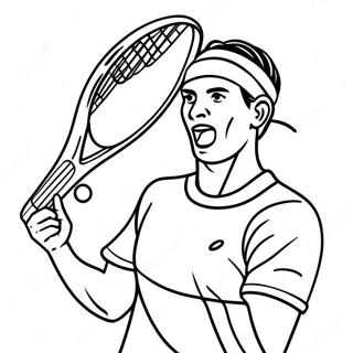 Tennis Player Serving Ball Coloring Page 9481-7904