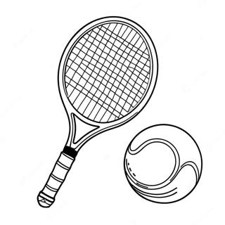 Tennis Racket And Ball Coloring Page 9482-7909