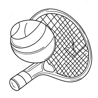 Tennis Racket And Ball Coloring Page 9482-7910