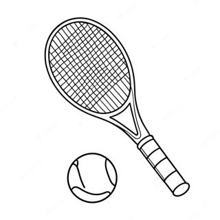 Tennis Racket And Ball Coloring Page 9482-7912