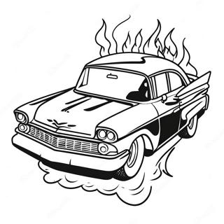 Classic Lowrider With Flames Coloring Page 9502-7920