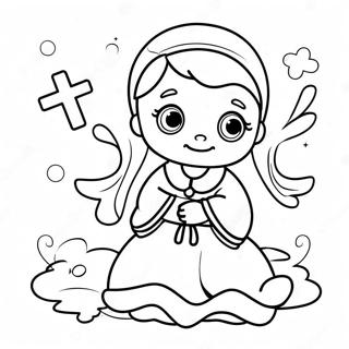 Cute Baby In Baptism Gown Coloring Page 9512-7929