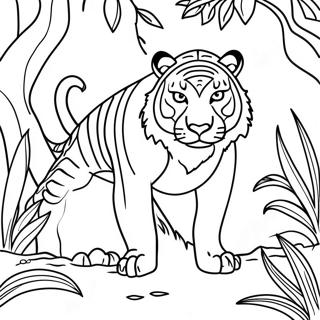 Fierce Predator In Jungle Coloring Page 9552-7965