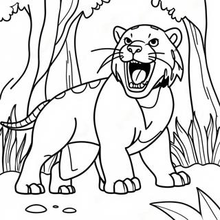 Fierce Predator In Jungle Coloring Page 9552-7967