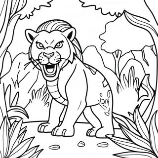 Fierce Predator In Jungle Coloring Page 9552-7968