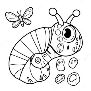 Colorful Very Hungry Caterpillar Coloring Page 9572-7980