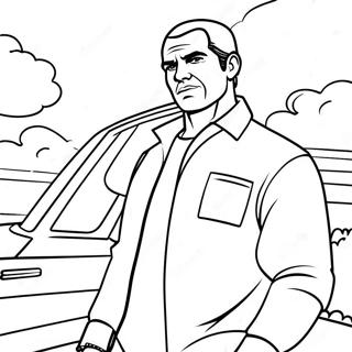 Gta Character In Action Coloring Page 9582-7990