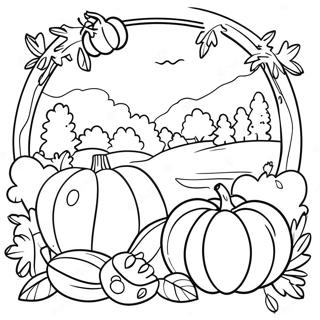 Autumn Harvest Scene Coloring Page 9592-7994